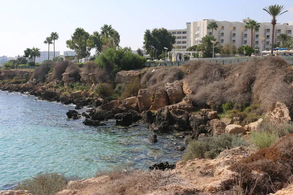 Rochers Près Mer Chypre Protaras — Photo