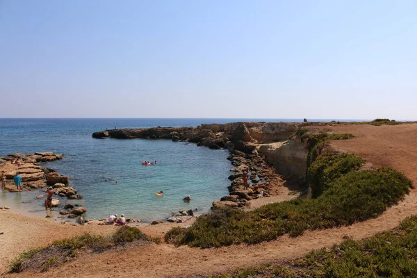 Tenger Közelében Szikla Ciprus Protaras — Stock Fotó