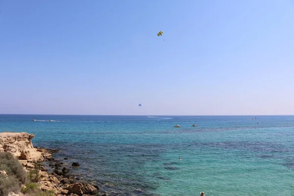 Morze Pobliżu Klifu Cypr Protaras — Zdjęcie stockowe