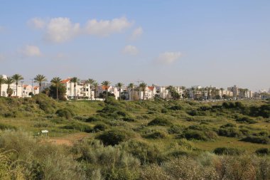 İsrail Netanya köyünün panoramik görüntüsü