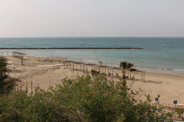 Israele Netanya Sironit Spiaggia Vista Dall Alto Del Mare — Foto Stock