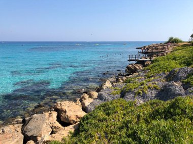 İncir Ağacı Koyu plajı. Kıbrıs, Protaras. Yaz tatili. Akdeniz