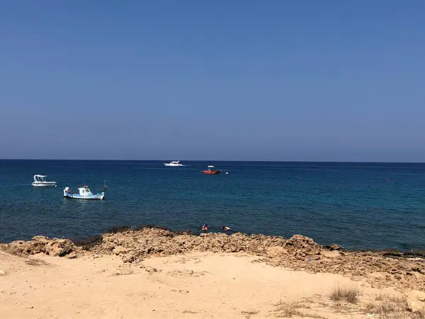 Mar Mediterrâneo Chipre Protaras Navios — Fotografia de Stock