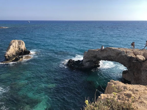 Chipre Ayia Napa Para Lagoa Azul — Fotografia de Stock