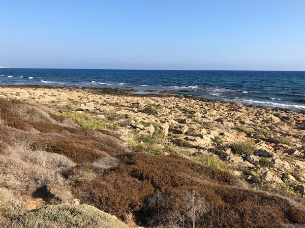 Földközi Tenger Ciprus Protarák Ayia Napa Ban Hullámok Tengeren Nyári — Stock Fotó