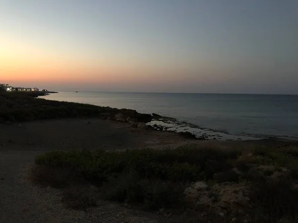 Tramonto Sul Mar Mediterraneo Protaras Cipro — Foto Stock