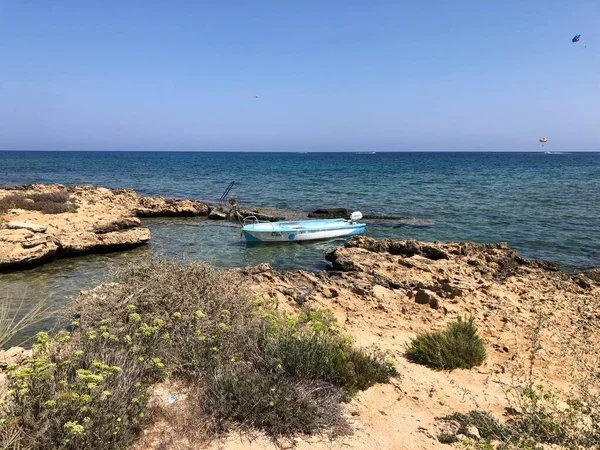 Földközi Tenger Ciprus Protaras Hajók — Stock Fotó