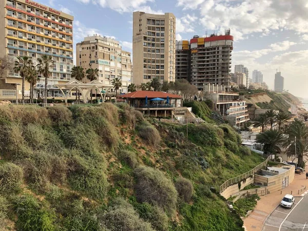 Hotéis Praia Sironit Netanya Israel Imagem De Stock