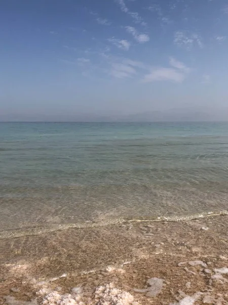 Mar Morto Israel Horizonte Sal Costa — Fotografia de Stock