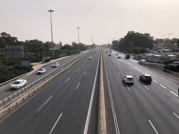 以色列一条公路的俯视图 — 图库照片