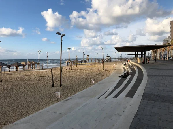 Empty Beach Road Tel Aviv Israele — Foto Stock