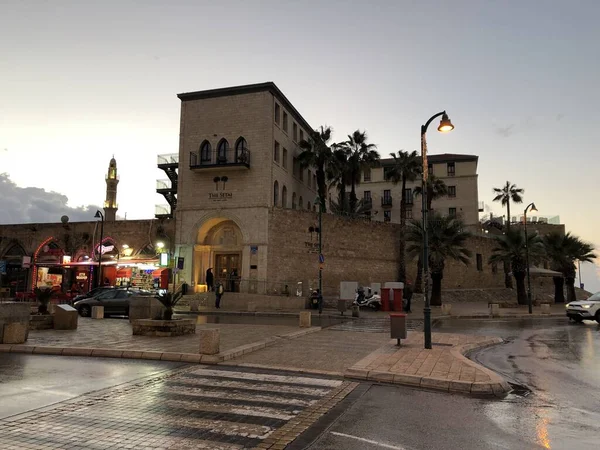 Les Rues Jaffa Après Pluie Israël — Photo