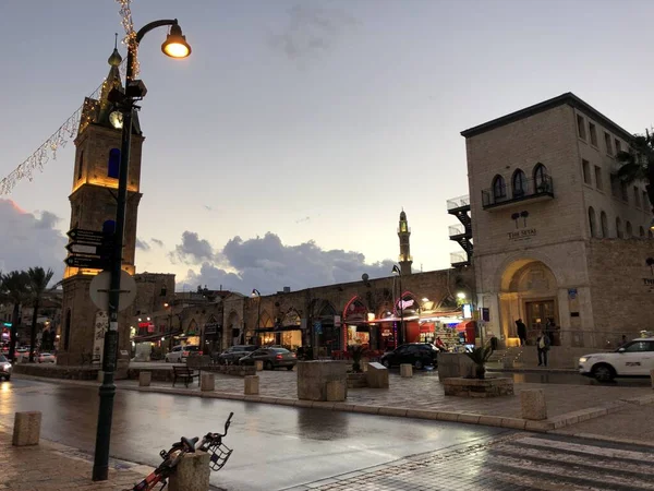 Les Rues Jaffa Après Pluie Israël — Photo