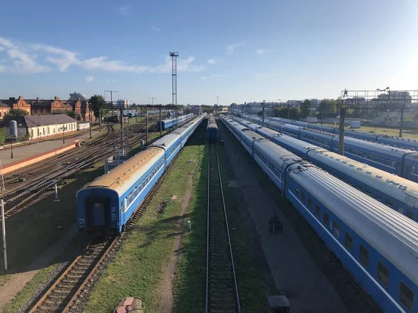 Trenes Vías Férreas Rusia — Foto de Stock