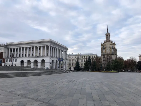 Uitzicht Het Plein Van Onafhankelijkheid Majdan Nezalezjnosti Kiev Oekraïne — Stockfoto