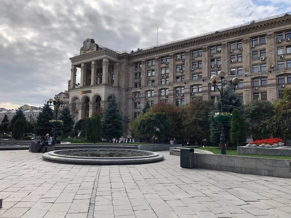 Vista Piazza Indipendenza Maidan Nezalezhnosti Kiev Ucraina — Foto Stock