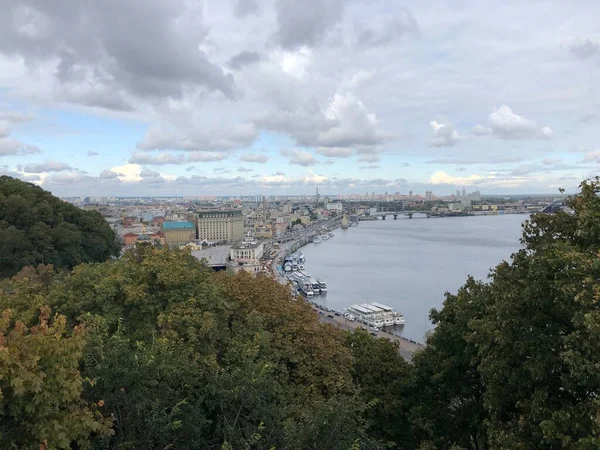 Kiev Uitzicht Stad Dnjepr Rivier Panorama — Stockfoto