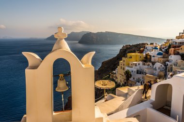 Güzel Santorini Adası.