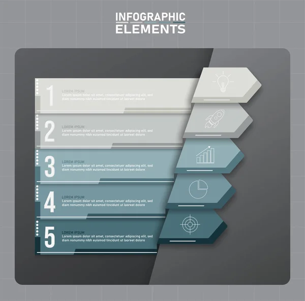 Plantilla Colorida Los Elementos Infografía Concepto Del Negocio Con Opciones — Vector de stock