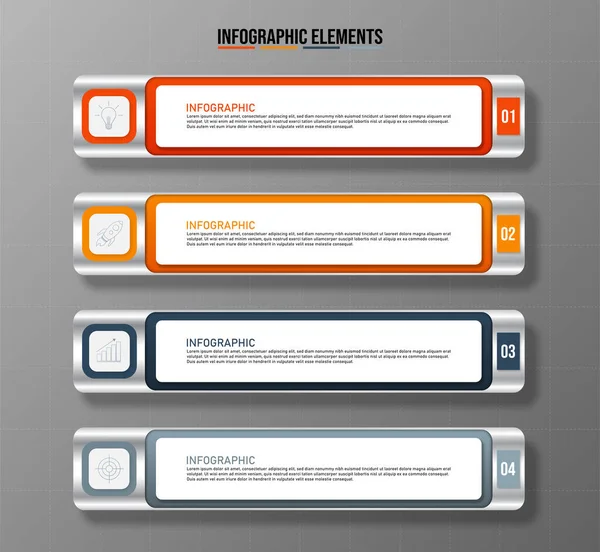 Plantilla Colorida Los Elementos Infografía Concepto Del Negocio Con Opciones — Vector de stock