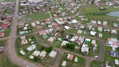 Güney Afrika üzerinde uçan insansız hava aracının yüksek açılı görüntüsü