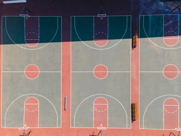 Aerial view of basketball courts shot from directly above — Photo