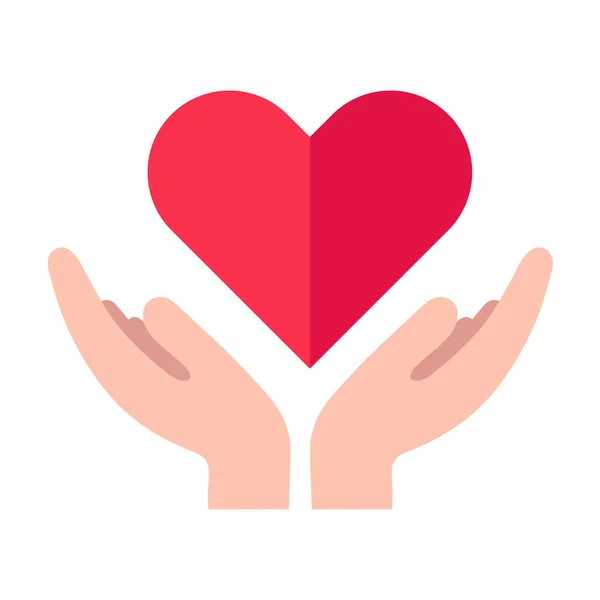 Hand Die Het Rode Hart Optilde Valentijnsdag Liefde Ideeën — Stockvector