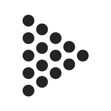 Önü gösteren siyah ok simgesi.