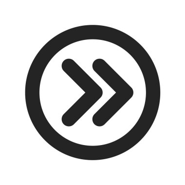 Önü gösteren siyah ok simgesi.