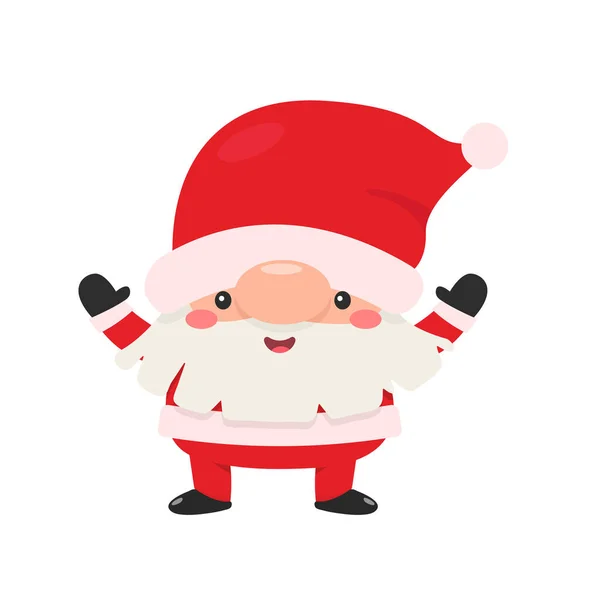 Los Gnomos Enanos Usan Vestidos Rojos Sombreros Celebrando Navidad Invierno — Vector de stock