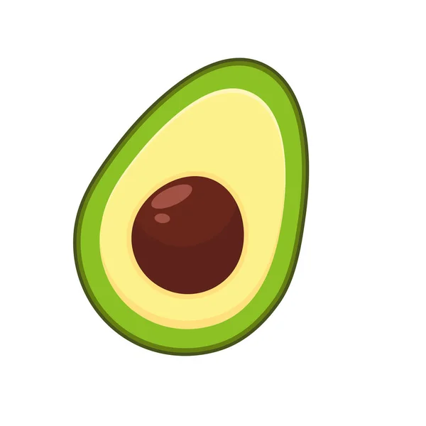 Vector Cartoon Avocado Halbiert Isoliert Auf Weißem Hintergrund Gesunde Ideen — Stockvektor