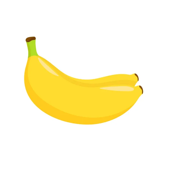 Vetor Frutas Banana Amarela Isolado Fundo Branco Idéias Saudáveis Perda —  Vetores de Stock