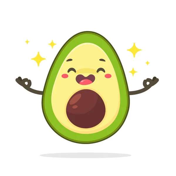 Vector Cartoon Avocado Halbiert Isoliert Auf Weißem Hintergrund Gesunde Ideen — Stockvektor