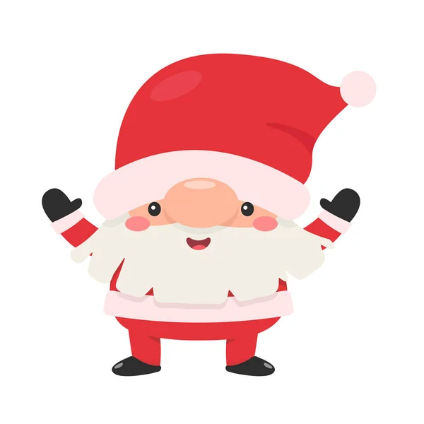 Santa Dibujos Animados Levanta Las Manos Para Navidad — Vector de stock