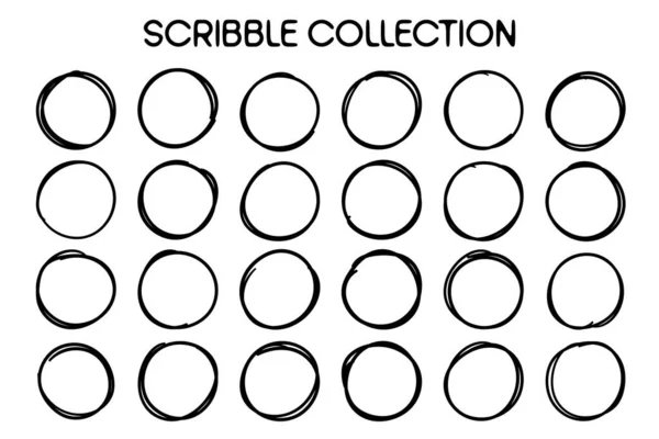 Scribble Κύκλο Σκίτσο Γραμμή Πλαίσιο Κειμένου Απομονωμένο Λευκό Φόντο — Διανυσματικό Αρχείο