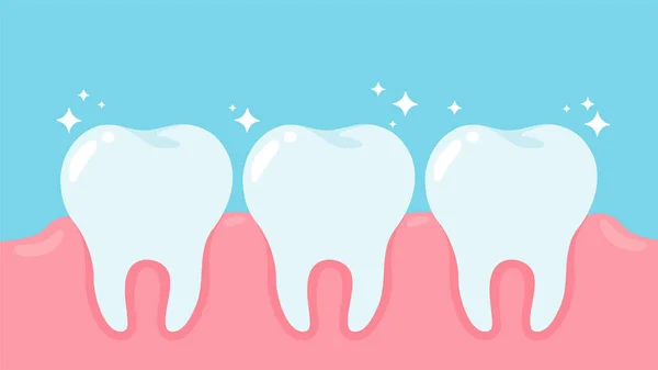 Cartoon Healthy Oral Health Gums Dental Care Concept — Stock Vector