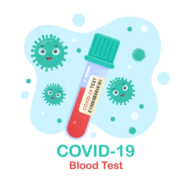 Krevní Test Krev Pacientů Koronavirem Vitro Vynalezení Vakcíny — Stockový vektor