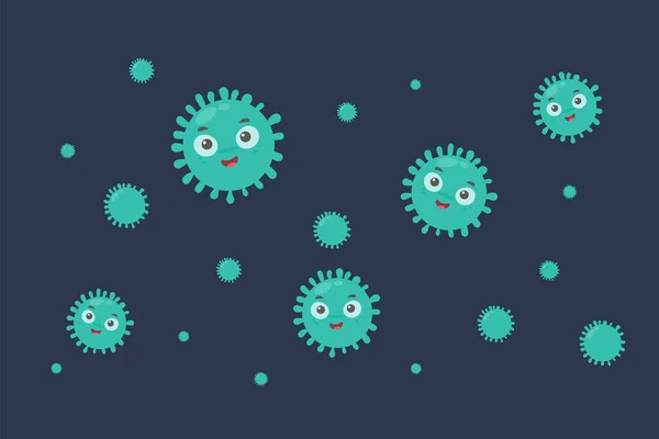 Vírus Covid Fundo Cômico Corpo Verde Que Está Espalhando Germes —  Vetores de Stock