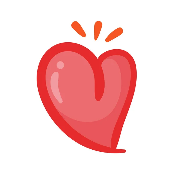 Diseño Corazón Rojo Con Alas Amor Que Debe Ser Desgarrado — Vector de stock