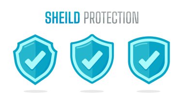 Ortasında artı işareti olan yeşil koruyucu kalkan. Virüsten korunma kavramı