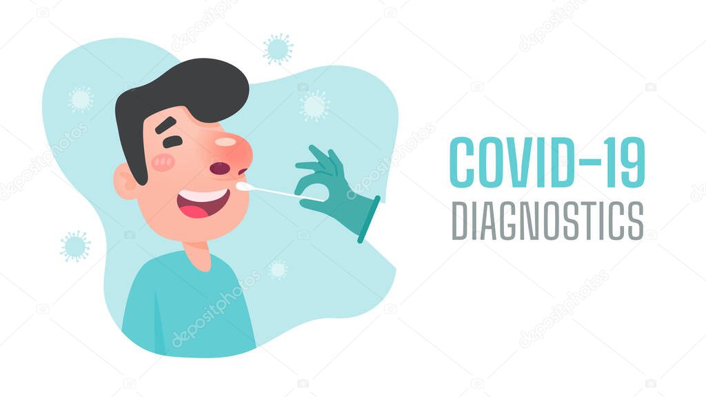 Diagnosis of Covid-19. Diagnosis of patients nasal disease to test for coronavirus infection.