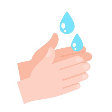 Vektör çizgi romanları virüsleri öldürmek için sabun ve suyla el yıkama.