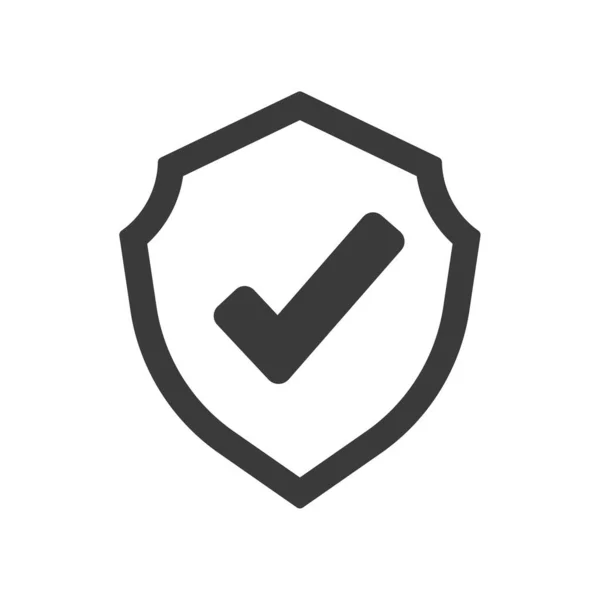 Ícone Escudo Escudo Com Uma Marca Seleção Conceito Ícone Proteção —  Vetores de Stock