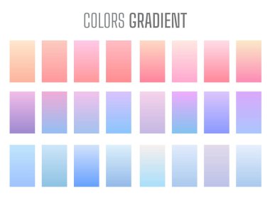 Pastel gradyan renkli arka planlar. Modern gösteri temaları. Mobil uygulama için şablon tasarımı.