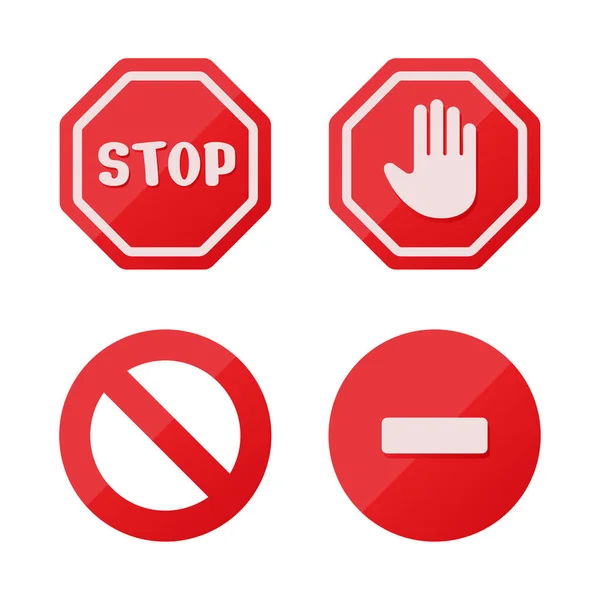 Stoppschild Symbol Benachrichtigungen Die Nichts Tun Isolieren Auf Weißem Hintergrund — Stockvektor
