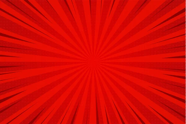Fond Abstrait Bande Dessinée Lignes Zoom Rouge Dessin Animé Avec — Image vectorielle