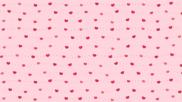 Liczne Słodkie Różowe Tła Serca Połączone Przędzą Walentynki — Wektor stockowy