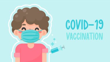 Virüse karşı aşı içeren bir şırınga. Covid-19 'a karşı aşı kavramı.