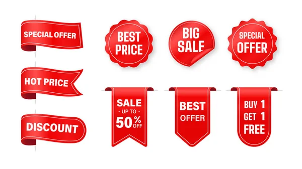 Preço Coleção Vetorial Tag Rótulo Venda Fita Ofertas Especiais Para —  Vetores de Stock
