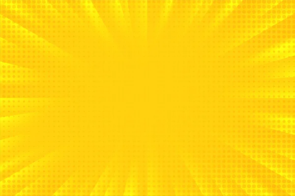 Resumen Fondo Historieta Cómic Zoom Rayos Amarillos Luz Difusa Con — Vector de stock